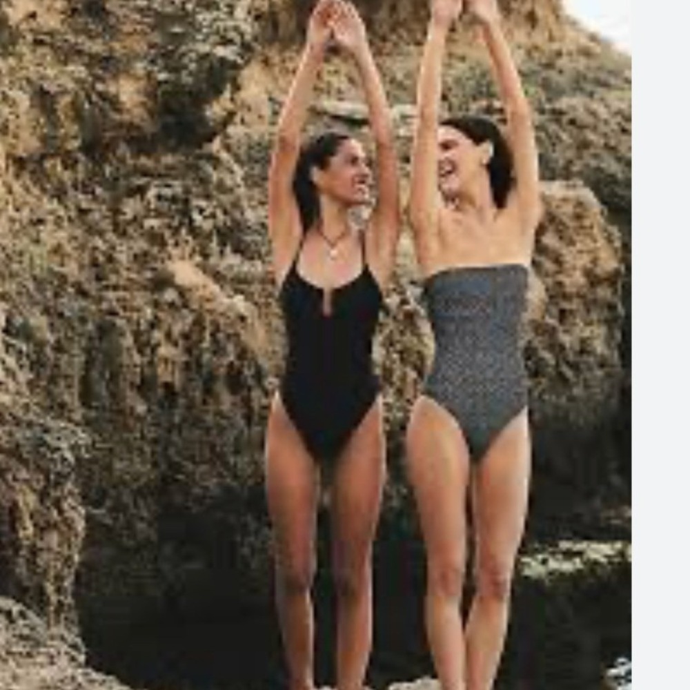 J.Crew Mira One-Piece Swimsuit Black Classic Sculpt High Cut U-Notch Neck NEW